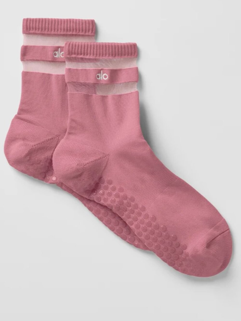 NWT ALO Women's Pulse Grip Sock, Pink Wild Rose, size S/M